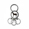 thumbnail image 1 of Caballo negro retrato animal Llavero de metal de acero inoxidable Llavero Anillo de cadena Llavero, 1 of 3