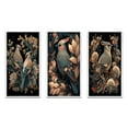 thumbnail image 2 of Designart "Faded Retro Tones Cardinal Bird II" Animals Bird Framed Wall Art Set Of 3 - Red Bird Frame Canvas Set For Living Room Decor, 2 of 6