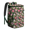 thumbnail image 1 of Exotic Floral Insulated Cooler Backpack, Leakproof Lunch Bag with Tropical Flower Pattern for Hiking and Beach, 1 of 6