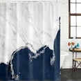 thumbnail image 2 of Blue Marble Crack Shower Curtain, Waterproof Shower Curtains for Bathroom, Modern Abstract Geometric Texture Washable Fabric Bathtub Curtain Set Bath Decor with 12 Hooks 48"x72", 2 of 8