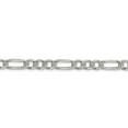 thumbnail image 2 of White Sterling Silver bracelet Figaro chain Flat Pave 20 in 7.25 mm, 2 of 5