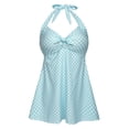 thumbnail image 2 of HDE Women Swim Dress Tummy Control One-Pieces Swimwear Teal Gingham 20, 2 of 6