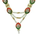 thumbnail image 3 of Decorative Moti Beads Mala Set for Laxmi Ganesh Devi Maa Radha Krishna Puja Goddess Haar Sringar Set Deities jewellery for Traditional Holi Festival God Idol Statue Housewarming (Size:-3")(Red,Green), 3 of 4