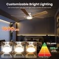thumbnail image 4 of Ventilador de techo Hisummer 132 cm con luz y control remoto de 6 aspas y 6 velocidades, 4 of 9