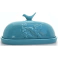 thumbnail image 3 of JBK Pottery Hummingbird Butter Dish - Teal, 3 of 3