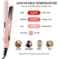 thumbnail image 5 of Temperature Adjustable Ionic Titanium Ceramic Hair Straightener and Curler 2 in 1 - Dual Voltage Curling Bangs Flat Iron Great for Salon and Travel , Pink, 5 of 5