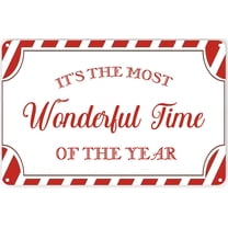 It's the Most Wonderful Time of the Year Vintage Metal Sign,Funny Christmas Wall Decor Rustic Tin Signs for Home Kitchen Office Cafe Farm Yard Man Cave Decor 8x12 Inch