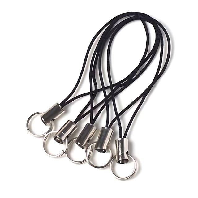 Inteprter Cordón de teléfono de nailon y metal resistente y duradero negro para una correa de cordón con cierre de langosta fácil Relojes inteligentes