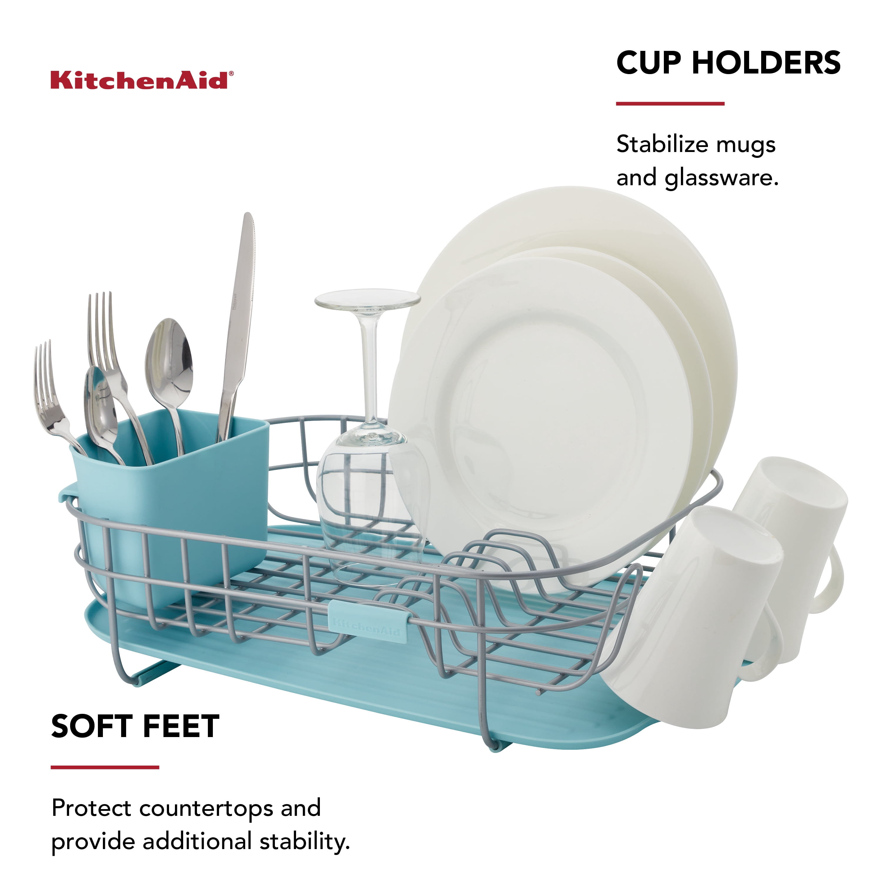 KitchenAid Low Profile Steel Dishrack, Mineral Water