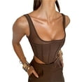 thumbnail image 3 of Qiylii Sexy Women's Bustier Corset Top Push Up Strap Tank Top Vintage Streetwear Crop Tops Party Clubwear Bodice, 3 of 4