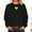 Black, variant on Womens Solid Color Long Sleeve Sweatshirts Crew Neck Cut Out Front Fitted Casual Dressy Fall Hoodless Sweatshirts M