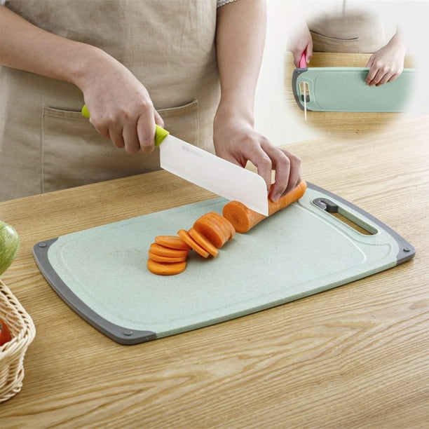Tablas de Cortar de Trigo Sarraceno de Doble Cara, Aptas para Lavavajillas, Extragrandes, para Carne, con Mango de Fácil Agarre y Antideslizantes.