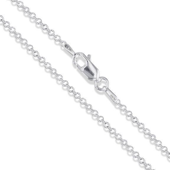 Sterling Silver Rolo Chain 2.1mm Solid 925 Italian Round Cable Link Necklace 14" Jewelry Female