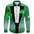 thumbnail image 1 of Camisetas de Navidad de Manga Larga de los Hombres de Moda Impresión Casual Turndown Collar Blusa para Otoño Invierno Al Aire Libre Diario, 1 of 3