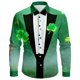 thumbnail image 1 of Camisetas de Navidad de Manga Larga de los Hombres de Moda Impresión Casual Turndown Collar Blusa para Otoño Invierno Al Aire Libre Diario, 1 of 3