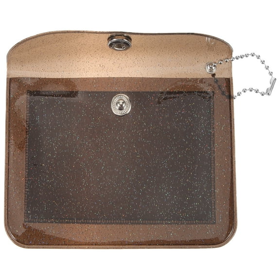 FRCOLOR Black PVC Women Coin Purse for Storage with Button Closure and Compact Size Small Coins Purse