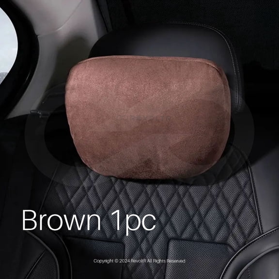 Premium Car Seat Headrest Neck Pillow Maybach S Class Style (Brown) Soft Comfortable Car Neck Support Cushion Universal Adjustable Luxury Interior Accessory for Men and Women Travel Holiday Gift