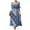 Gray, variant on IROINNID Casual Dresses For Women Puff Sleeve Printed Comfy Short Sleeve Square Neck Long Dress Summer