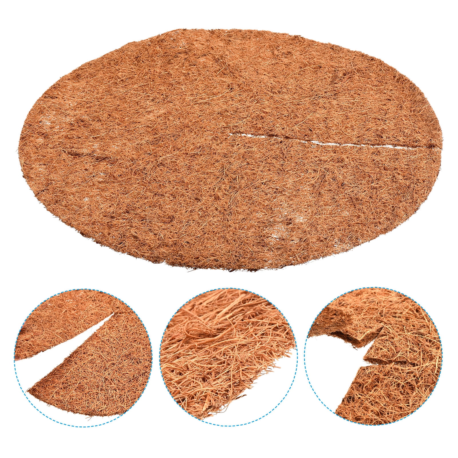 Uxcell Y Coconut Fiber Mulch Ring Mat Tree Protector Root Soil Cover, 5 Pack 16"x0.2"