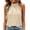 Khaki, variant on Womens Spring Tops Dressy Casual Classic Casual Sleeveless Halter Circle Tops - Bow Tie for Beach Khaki S