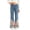 Blue, variant on Qingpeng Girls Flare Pants Elastic Waist Casual Fashion Floral Lace Print Stretchy Denim Look Long Pants for Kids