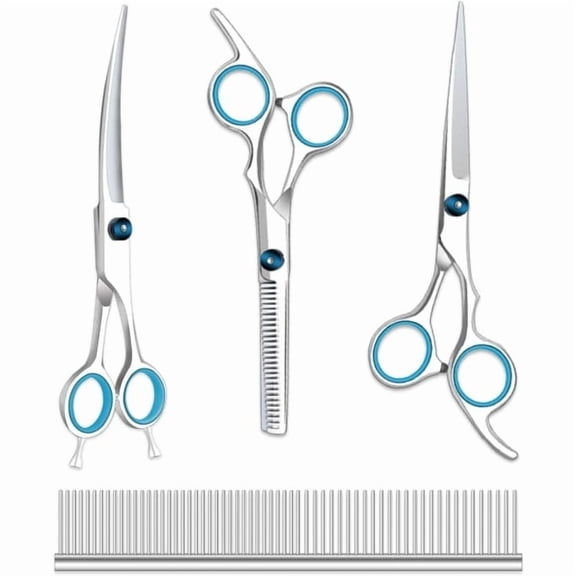 Dog scissors with safety rounded tips (set of 4)