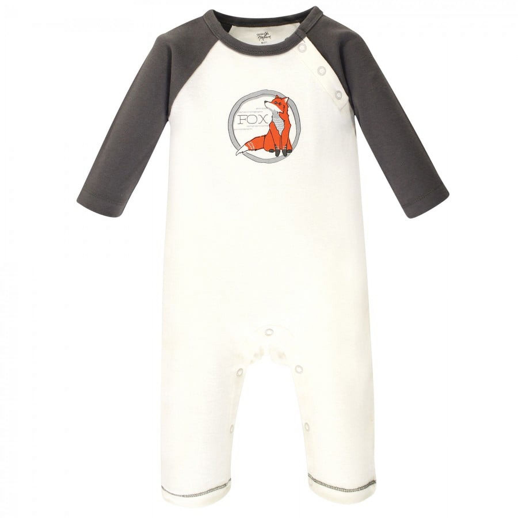 Touched by Nature Baby Boy Organic Cotton Coveralls 3pk, Boho Fox, 12-18 Months