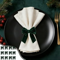 Steadline Christmas Napkin Rings Set - 12 PCS Festive Bow Napkin Holders for Holiday Table Setting Dinner Party Decoration Enhancing Dining Ritual Sense