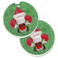 thumbnail image 1 of Christmas Santa Fleur De Lis Set of 2 Cup Holder Car Coaster, 1 of 1