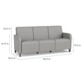 thumbnail image 5 of Siena 3-Seat Lounge Reception Waiting Tandem Seating / Black Steel Legs / Blue, 5 of 5