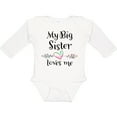 thumbnail image 3 of Inktastic My Big Sister Loves Me- Heart Boys or Girls Long Sleeve Baby Bodysuit, 3 of 5