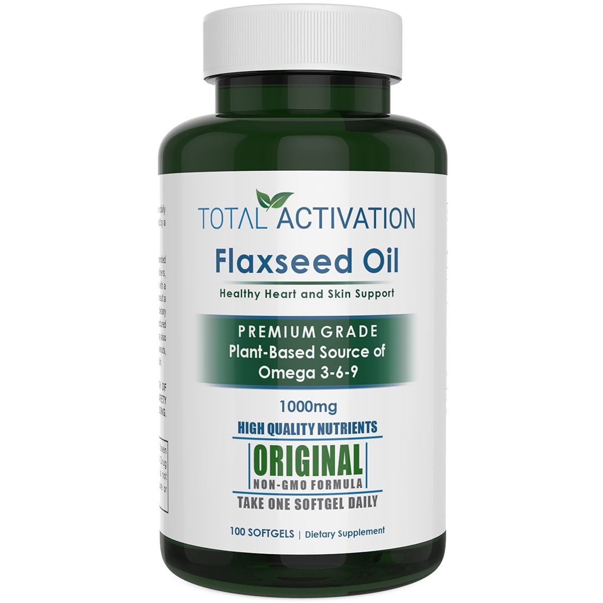 Total Activation Flaxseed Oil, 1000 mg Plantbased Omega 369 for