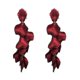 thumbnail image 1 of Pendientes colgantes para mujer con flecos largos y pétalos de rosa, pendientes colgantes con borlas, color blanco, 1 of 5