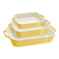 thumbnail image 1 of STAUB Ensemble de Plats de Cuisson Rectangulaires en Céramique Citron 3 Pcs, 1 of 7