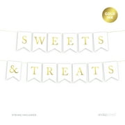 Sweets & Treats Gold Ink Pennant Party Banner
