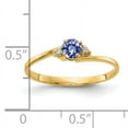 thumbnail image 2 of 14K Yellow Gold 4mm Tanzanite AA Diamond Ring Size 6, 2 of 3