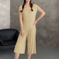 thumbnail image 2 of Modal Pajamas for Women Super Soft Pajama Sets Cooling Short Sleeve Top Capri Pants Pjs Breathable, Moisture-Wicking Sleepwear Summer Pjs Comfy Lounge Set Summer Fall Outfit, 2 of 7