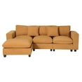 thumbnail image 3 of WestinTrends Hearthside 99" Modular Corduroy L-Shaped Sectional Sofa and Chaise With USB/Type-C Ports and Side Pockets, Mustard, 3 of 15