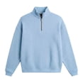 thumbnail image 5 of Blekii Men's Fleece Lined Quarter Zip Sweatshirt, Thickened Stand Collar Pullover Top, Solid Color Warm Layer for Winter, Soft Plush Interior, Casual Sporty Design, Ideal for Cold, 5 of 5