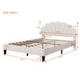 thumbnail image 2 of Velvet Queen Size Bed Frame with Flower Pattern Headboard,Queen Bed Frame with Wood Slat Support for Bedroom,Easy Assembly,81.9"x60.2"x47.4",Beige, 2 of 8
