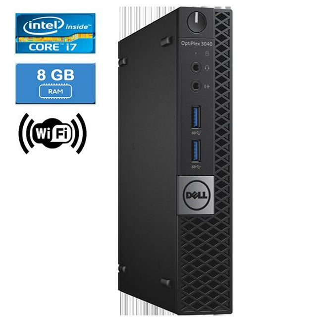 Refurbished: DELL 3040 MICRO Intel Core i7-6700 3.40 GHz, 8GB, 128GB SSD, Win 10 Pro
