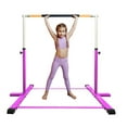 thumbnail image 3 of Iron Form Gymnastics Bar Horizontal Kip Bar for Gymnasts Junior Training Expandable Height, Heavy Duty Jungle Gym Exercise Bar for Children and Adults, Adjustable Height 3 to 5 FT Gymnastic Bar, PINK, 3 of 10