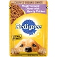 thumbnail image 3 of (16 pack) Pedigree Chopped Ground Dinner Wet Dog Food with Hearty Chicken, 3.5 oz Pouch, 3 of 20
