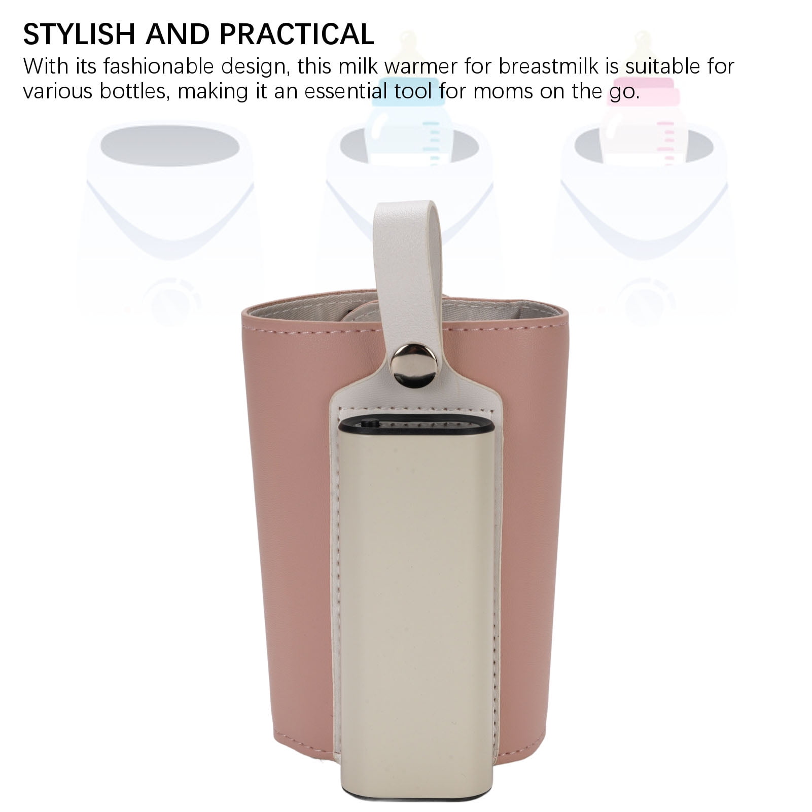 Nieyigj Portable Baby Bottle Warmer with 21 Temperature Settings 5800mAh Battery USB Charging Insulated Cover Fast Milk Warmer for Travel and Outdoors Pink