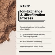 Naked Chocolate Whey Isolate Protein - Only 6 Ingredients, 30g Grass-Fed Protein, Undenatured, No GMO, No Soy, Gluten-Free, No Preservatives - 24 Servings