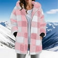 thumbnail image 2 of larppty Womens Oversized Sherpa Jacket Fuzzy Fleece Zip Up Jacket Warm Winter Coats Outerwear with Pockets (Pink, XXL), 2 of 6