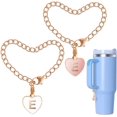 thumbnail image 1 of GHSDFBB Accessoires de Charme pour Tasse Stanley, 2 Pcs Nom ID Lettre Poignée Charme pour Stanley/Simple Gobelet Moderne, Forme de Cœur Initiales Identification Charmes, 1 of 7