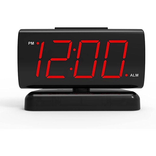 Alarm Clock for Bedroom, 5" Large LED Digital Clock for Seniors