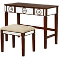 thumbnail image 3 of Linon Madison Vanity Set including Mirror and Stool, Walnut, 3 of 4