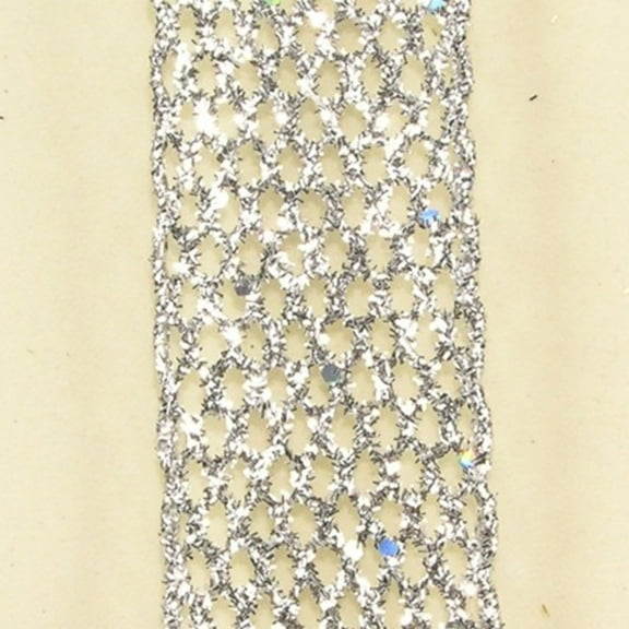The Ribbon People Metallic Silver Wired Mesh Craft Ribbon 1.5" x 40 Yards